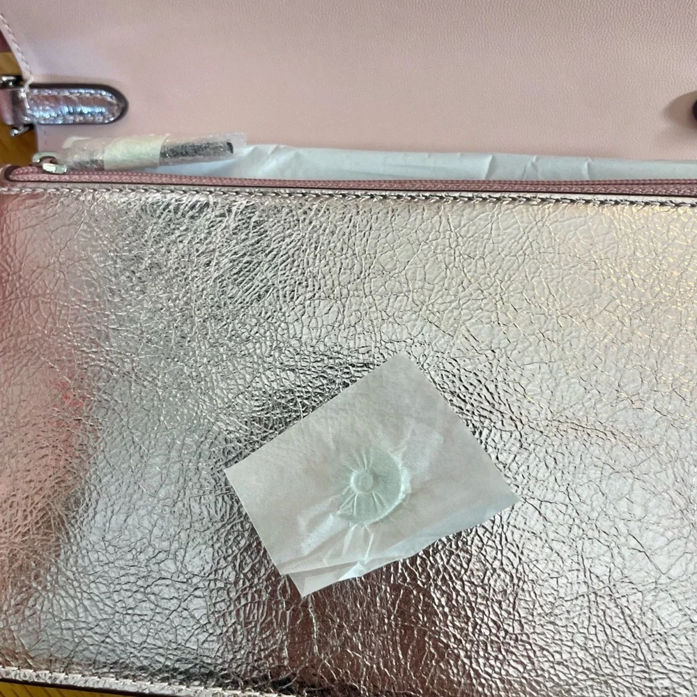 Kate Spade Rose Gold Madison Crossbody Bag with Chain and leather Strap
